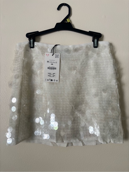 Zara Dresses & Skirts - Zara white sequin midi skirt
